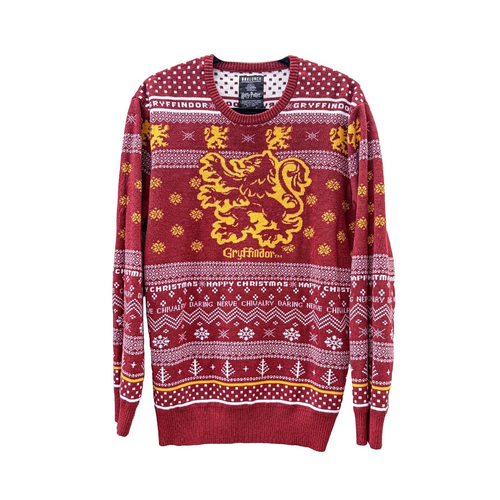 Box Lunch Harry Potter Sweater Size XL Ugly Sweater Gryffindor Maroon Gold